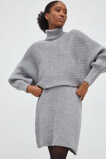 Комплект - свитер и юбка Answear Lab, серый