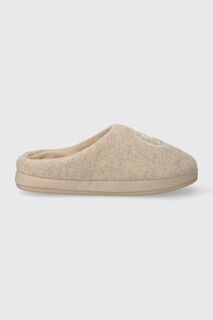 Тапочки TH EMBLEM FELT SLIPPER Tommy Hilfiger, бежевый