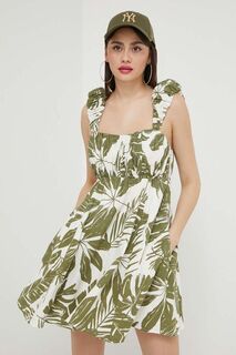 Льняное платье Abercrombie &amp; Fitch, зеленый