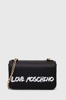 Кожаная сумка Love Moschino, черный