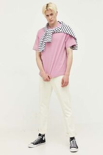 Хлопковая футболка Abercrombie &amp; Fitch, розовый