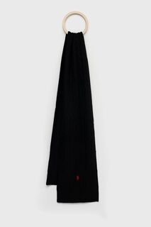 Шерстяной шарф Polo Ralph Lauren, черный