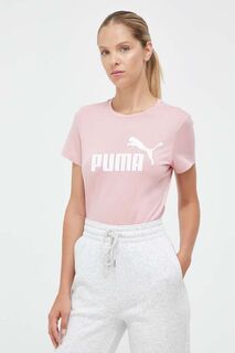 Хлопковая футболка 586774 Puma, розовый
