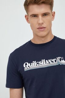 Хлопковая футболка Quiksilver, темно-синий