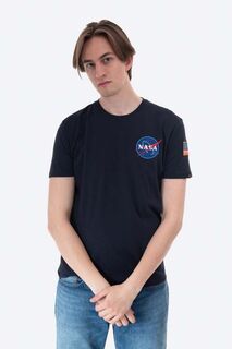 Хлопковая футболка Space Shuttle T Alpha Industries, темно-синий