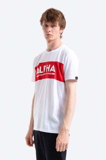 Хлопковая футболка Alpha Industries, белый