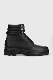 Кожаные ботинки Combat Boot Mono Calvin Klein, черный