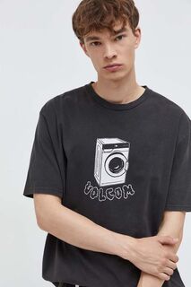 Хлопковая футболка Volcom, серый