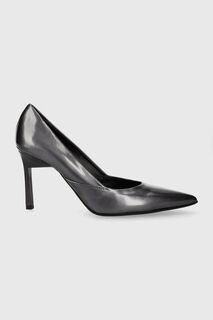 Кожаные туфли на высоком каблуке GEO STILETTO PUMP 90 - PEARL Calvin Klein, серый