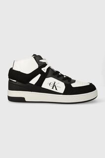 Кожаные кроссовки BASKET CUPSOLE MID LTH ML FAD Calvin Klein Jeans, черный