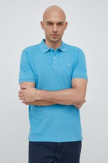 Хлопковая рубашка-поло United Colors of Benetton, синий