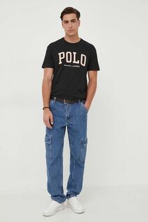 Хлопковая футболка Polo Ralph Lauren, черный