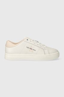 Кожаные кроссовки CLASSIC CUPSOLE LOWLACEUP LTH WN Calvin Klein Jeans, белый