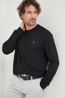Хлопковая рубашка с длинными рукавами Polo Ralph Lauren, черный