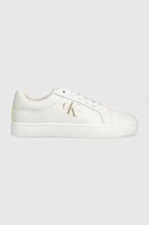 Кожаные кроссовки CLASSIC CUPSOLE FLUO CONTRAST Calvin Klein Jeans, белый