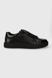 Кожаные кроссовки LOW TOP LACE UP W/ZIP MONO Calvin Klein, черный