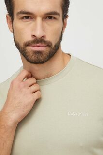 Хлопковая футболка Calvin Klein, зеленый