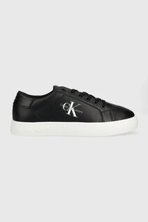 Кожаные кроссовки Classic Cupsole со шнуровкой Low Calvin Klein Jeans, черный