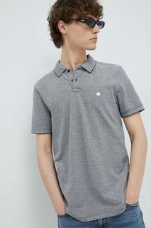 Хлопковая рубашка-поло Wrangler, серый