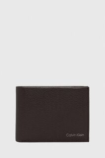 Кожаный кошелек Calvin Klein, коричневый