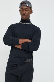 Хлопковая рубашка с длинными рукавами Abercrombie &amp; Fitch, черный