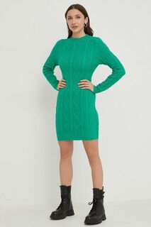 Платье из шерсти Answear Lab, зеленый