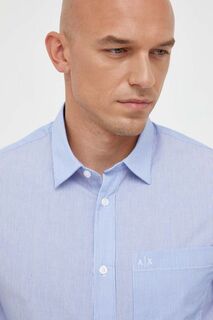 Рубашка из хлопка Armani Exchange, синий