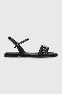 Кожаные сандалии ALMOND SANDAL W/HW Calvin Klein, черный