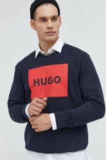 Толстовка HUGO из хлопка Hugo, темно-синий