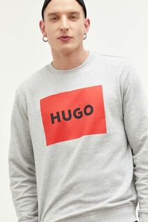 Толстовка HUGO из хлопка Hugo, серый
