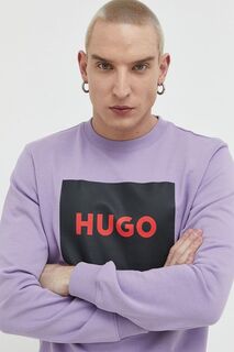 Толстовка HUGO из хлопка Hugo, фиолетовый