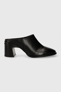 Кожаные шлепанцы GEO BLOCK MULE 60 Calvin Klein, черный