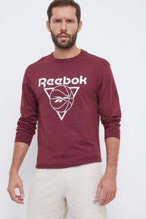 Хлопковые баскетбольные мячи с длинными рукавами Reebok, бордовый