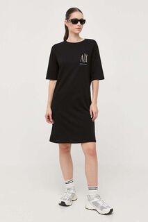 Платье из хлопка Armani Exchange, черный