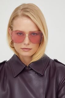 Солнцезащитные очки Александра Маккуина Alexander McQueen, розовый