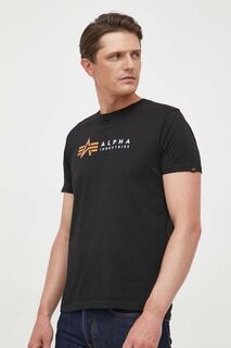 Хлопковая футболка Alpha Label T Alpha Industries, черный