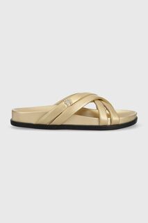 Кожаные тапочки STRAP FEMININE SANDAL GOLDEN Tommy Hilfiger, золотой