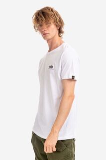 Хлопковая футболка с принтом на спине Alpha Industries, белый