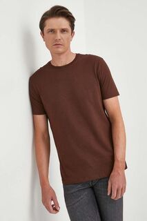 Хлопковая футболка United Colors of Benetton, коричневый