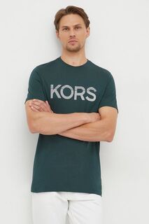 Хлопковая футболка Michael Kors, зеленый