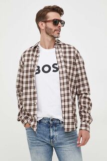 Хлопковая футболка BOSS Boss, белый