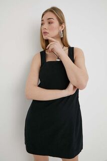 Льняное платье Abercrombie &amp; Fitch, черный