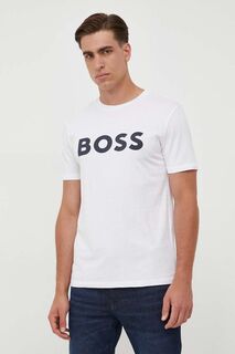 Хлопковая футболка BOSS BOSS ORANGE Boss, бежевый