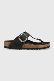 Кожаные шлепанцы Gizeh с большой пряжкой Birkenstock, черный