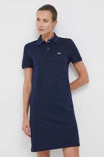 Платье из хлопка Lacoste, темно-синий