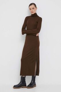 Шерстяное платье Polo Ralph Lauren, коричневый