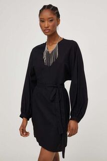 Платье из смесового льна Answear Lab, черный