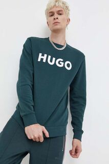 Толстовка HUGO из хлопка Hugo, зеленый