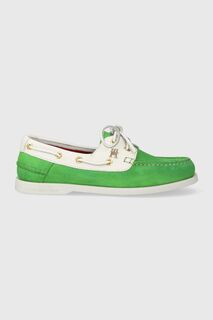 Замшевые лоферы TH BOAT SHOE Tommy Hilfiger, зеленый