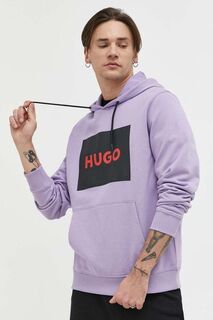 Толстовка HUGO из хлопка Hugo, фиолетовый